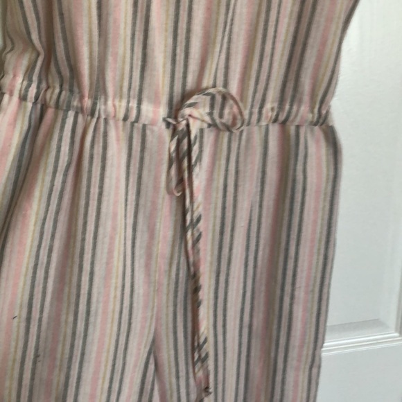 Drew for Anthropology jumpsuit ticking stripe pink size M - Picture 3 of 4